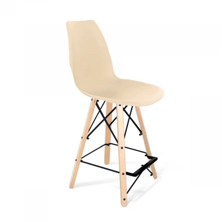 Полубарный стул Sheffilton SHT-ST29/S80-1 бежевый/прозрачный лак/черный 8704707802