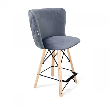 Полубарный стул Sheffilton SHT-ST36-3/S80-1 нейтральный серый/прозрачный лак/чёрный 5468978401