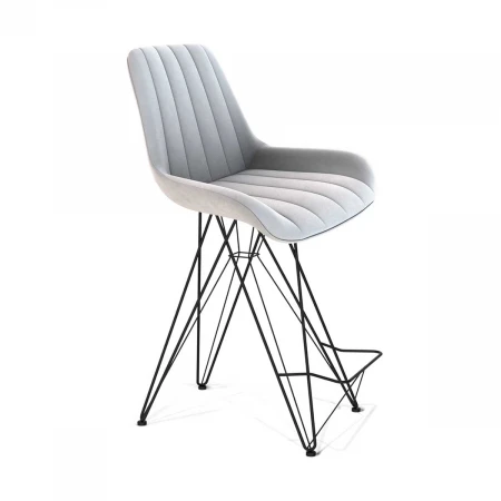 Полубарный стул Sheffilton SHT-ST37/S66-1 серое облако/черный муар 8798234201