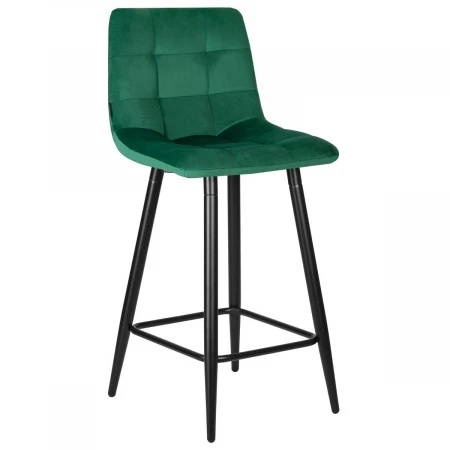 Стул полубарный DOBRIN OLIVIA (черные матовые ножки, зелёный велюр (108-64)) 8078-1-LML OLIVIA
