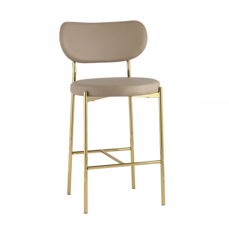 Полубарный стул Stool Group Барбара экокожа бежевая золотые ножки CC-09006B X108