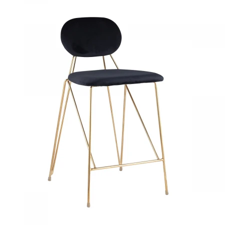 Полубарный стул Stool Group Элис вельвет темно-синий FDC8001 MIDNIGHT BLUE FUT-78