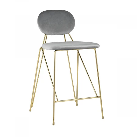 Полубарный стул Stool Group Элис велюр светло-серый FDC8001 LIGHT GREY FUT-79