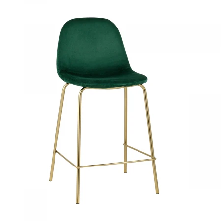 Полубарный стул Stool Group Валенсия велюр зеленый золотые ножки CC-91003B HLR-56