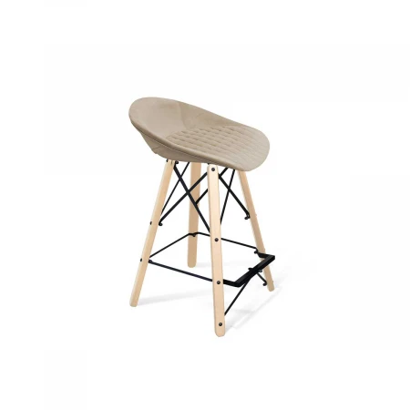 Полубарный стул Sheffilton SHT-ST19-SF2/S80-1 ванильный крем/прозрачный лак/черный 8672677901