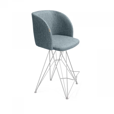 Полубарный стул Sheffilton SHT-ST33/S66-1 синий лед/хром лак 8601319401