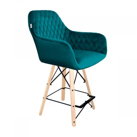 Полубарный стул Sheffilton SHT-ST38/S80-1 альпийский бирюзовый/прозр. лак/черный 2183240702