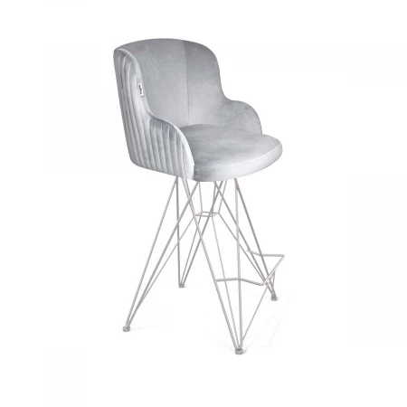 Полубарный стул Sheffilton SHT-ST39-1/S66-1 серое облако/хром лак 8153107101