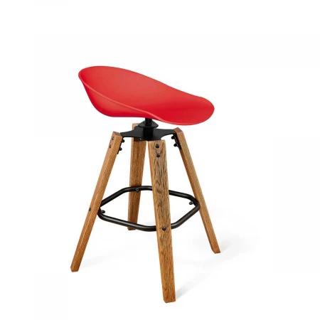 Полубарный стул Sheffilton SHT-ST19/S93 красный/браш.коричневый/черный муар 7576548303