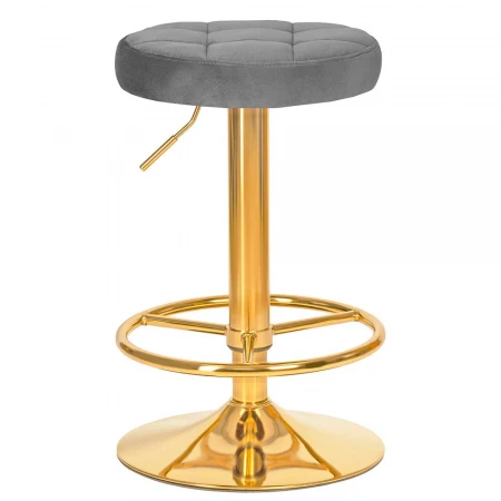 Табурет барный DOBRIN BRUNO GOLD (серый велюр (MJ9-75)) 5008_GoldBase-LM BRUNO GOLD