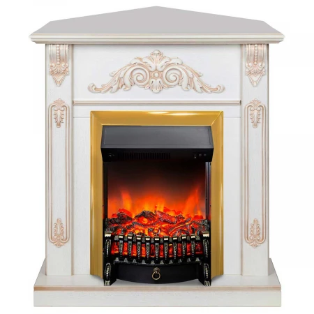 Электрокамин Realflame Anita Corner WT с очагом Fobos Lux Brass 303022