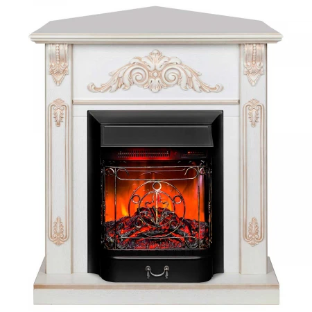 Электрокамин Realflame Anita Corner WT с очагом Majestic Lux Black RC 305022
