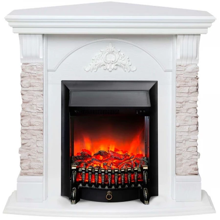 Электрокамин Realflame Athena Corner GR с очагом Fobos Lux Black 301135