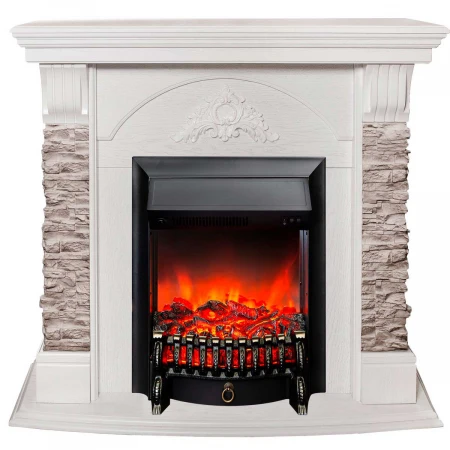 Электрокамин Realflame Athena GR WT с очагом Fobos Lux Black 301132