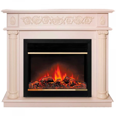 Электрокамин Realflame Attica WT с очагом Moonblaze Deluxe Brass 318047