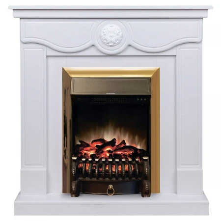 Электрокамин Realflame Aurora WT с очагом Fobos Lux Brass 303283