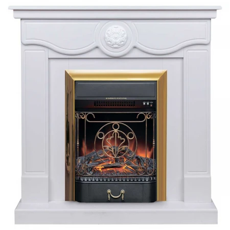 Электрокамин Realflame Aurora WT с очагом Majestic Lux Brass 306283