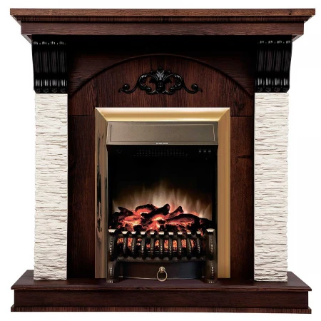 Электрокамин Realflame Corfino NT с очагом Fobos Lux Brass 303138