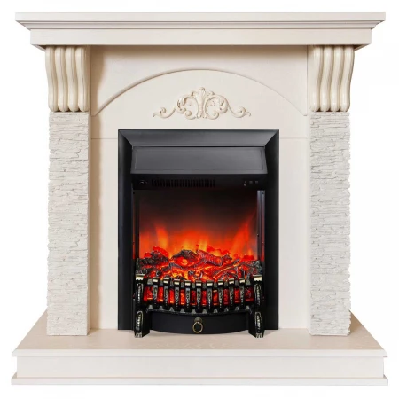 Электрокамин Realflame Corfino WT с очагом Fobos Lux Black 301139