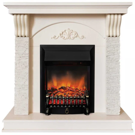 Электрокамин Realflame Corfino WT с очагом Fobos Lux Black RC 302139