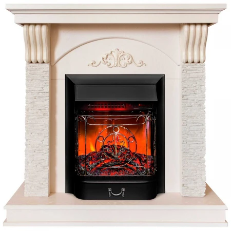 Электрокамин Realflame Corfino WT с очагом Majestic Lux Black RC 305139