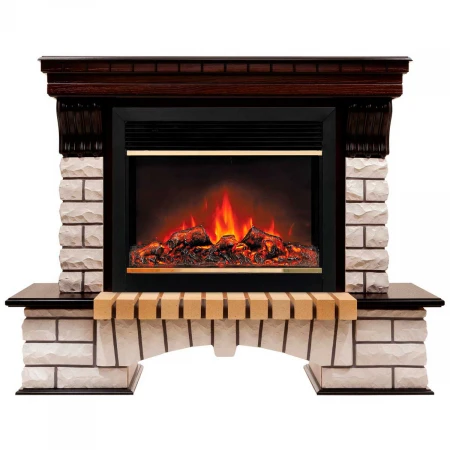 Электрокамин Realflame Country 26 AO с очагом Moonblaze Deluxe Brass 318181