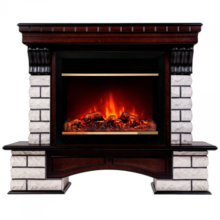 Электрокамин Realflame Country Rock 26 AO с очагом Moonblaze Deluxe Brass 318183