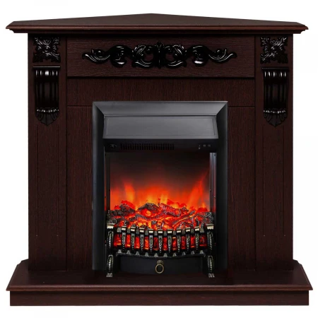 Электрокамин Realflame Dominica Corner DN с очагом Fobos Lux Black 301009