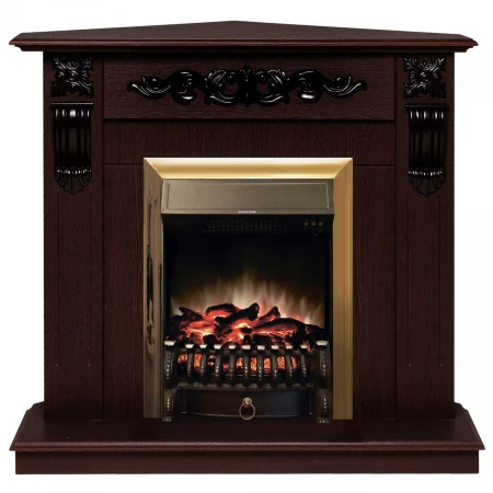 Электрокамин Realflame Dominica Corner DN с очагом Fobos Lux Brass 303009