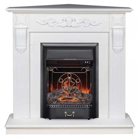 Электрокамин Realflame Dominica Corner WT с очагом Majestic Lux Black 304010