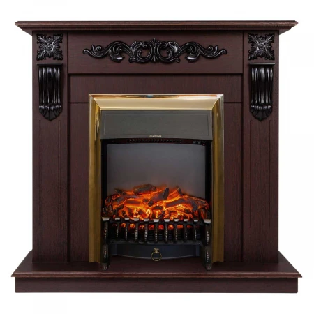Электрокамин Realflame Dominica DN с очагом Fobos Lux Brass 303008