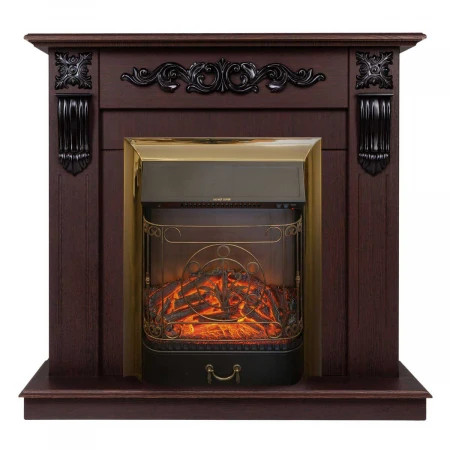 Электрокамин Realflame Dominica DN с очагом Majestic Lux Brass 306008