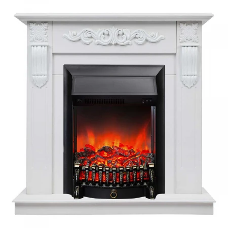 Электрокамин Realflame Dominica WT с очагом Fobos Lux Black 301007