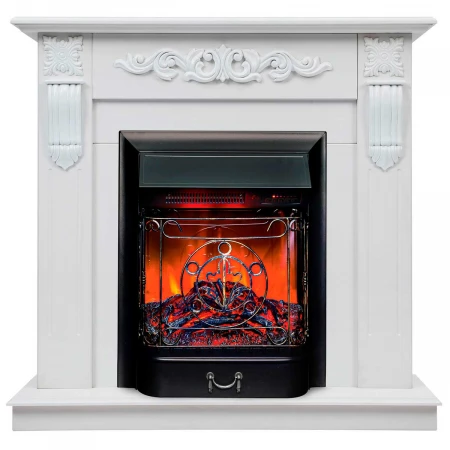 Электрокамин Realflame Dominica WT с очагом Majestic Lux Black RC 305007