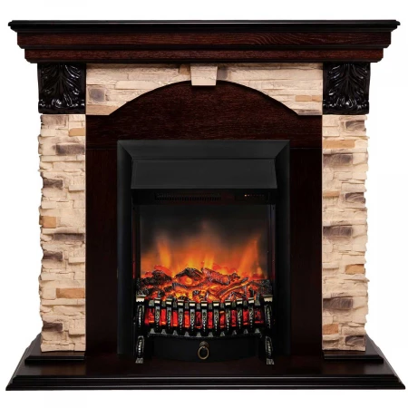 Электрокамин Realflame Dublin Corner Rock AO с очагом Fobos Lux Black RC 302144