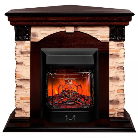 Электрокамин Realflame Dublin Corner Rock AO с очагом Majestic Lux Black 304144