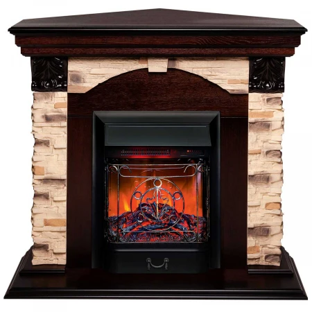 Электрокамин Realflame Dublin Corner Rock AO с очагом Majestic Lux Black RC 305144