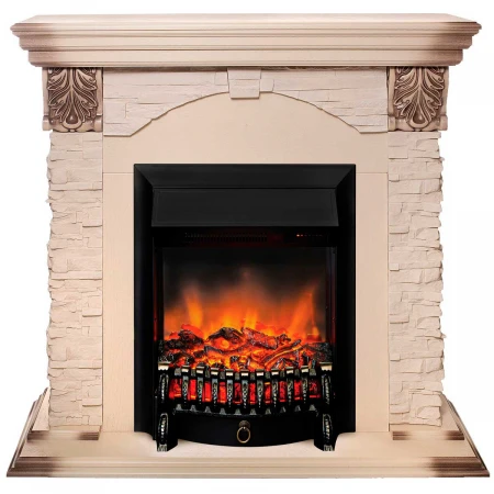 Электрокамин Realflame Dublin Lux WT с очагом Fobos Lux Black RC 302141