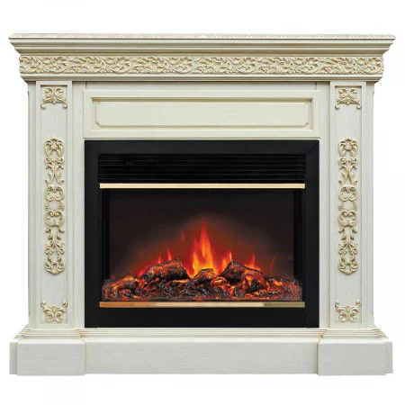 Электрокамин Realflame Ekaterina 26 WT с очагом Moonblaze Deluxe Brass 318061