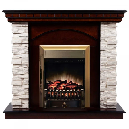 Электрокамин Realflame Elford AO с очагом Fobos Lux Brass 303146