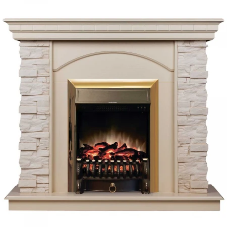 Электрокамин Realflame Elford WT с очагом Fobos Lux Brass 303147