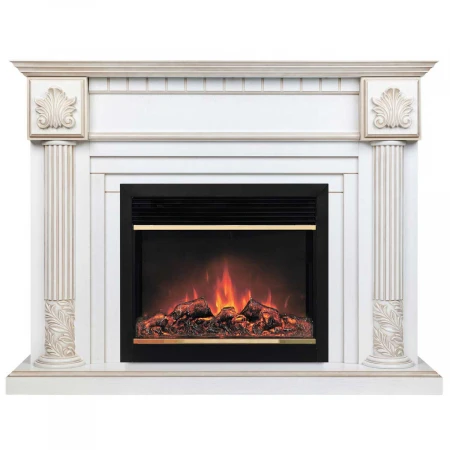 Электрокамин Realflame Imperia 26/33 WT с очагом Moonblaze Deluxe Brass 318082