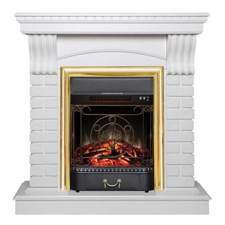 Электрокамин Realflame Jazz WT с очагом Majestic Lux Brass 306300