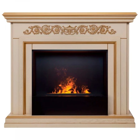 Электрокамин Realflame Leticia 26 WT-619G с очагом 3D Cassette 630 Black Panel 360064