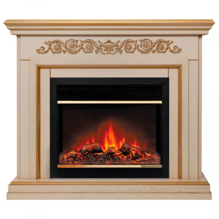 Электрокамин Realflame Leticia 26 WT-619G с очагом Moonblaze Deluxe Brass 318064