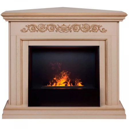 Электрокамин Realflame Leticia Corner 26 WT-619G с очагом 3D Cassette 630 Black Panel 360065