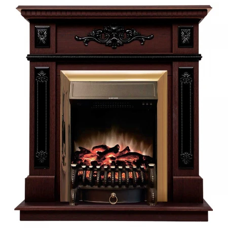 Электрокамин Realflame Lilian DN с очагом Fobos Lux Brass 303014