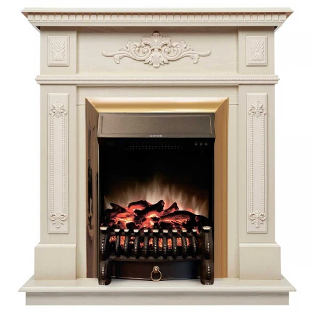 Электрокамин Realflame Lilian WT с очагом Fobos Lux Brass 303015