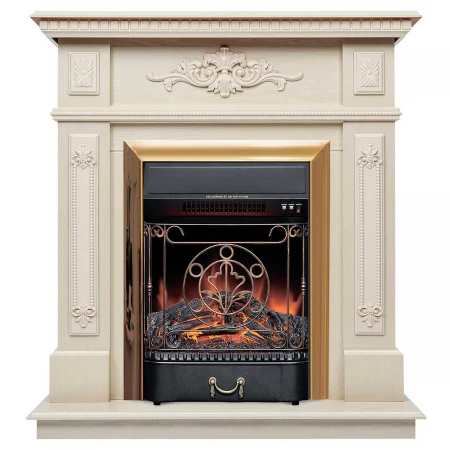 Электрокамин Realflame Lilian WT с очагом Majestic Lux Brass 306015