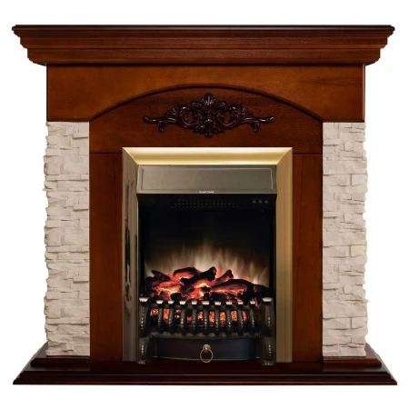 Электрокамин Realflame Neapolis NT с очагом Fobos Lux Brass 303137